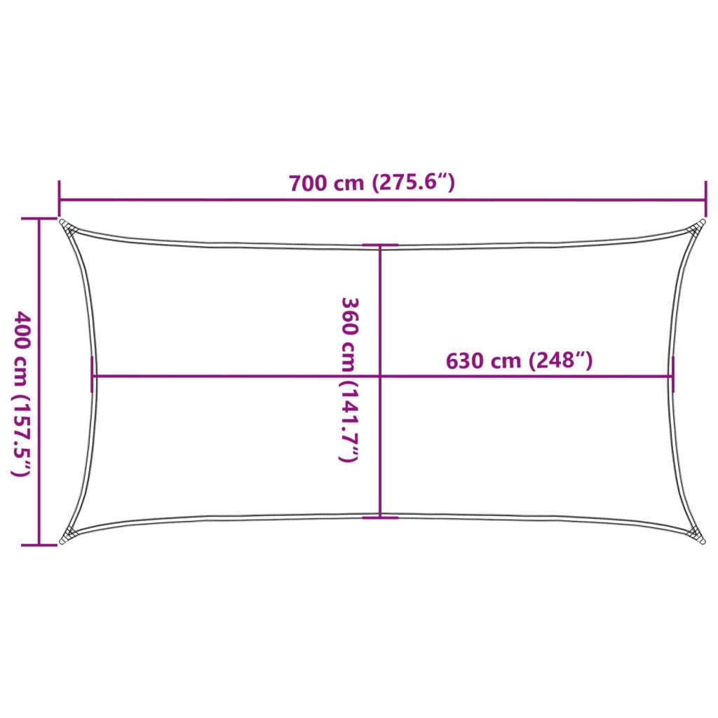 Para-sol estilo vela 160 g/m² 4x7 m PEAD verde-escuro