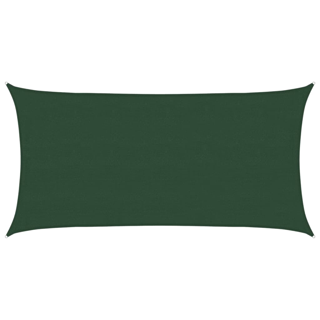 Para-sol estilo vela 160 g/m² 4x7 m PEAD verde-escuro