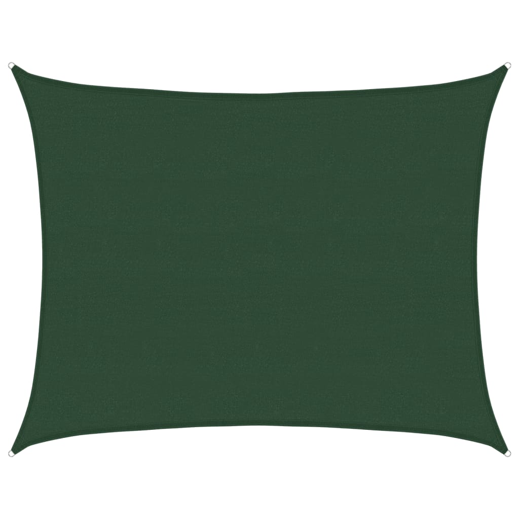 Para-sol estilo vela 160 g/m² 6x8 m PEAD verde-escuro