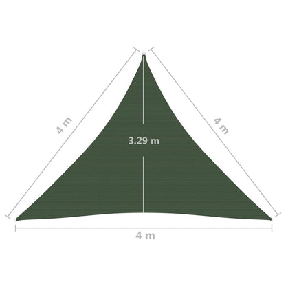 Para-sol estilo vela 160 g/m² 4x4x4 m PEAD verde-escuro