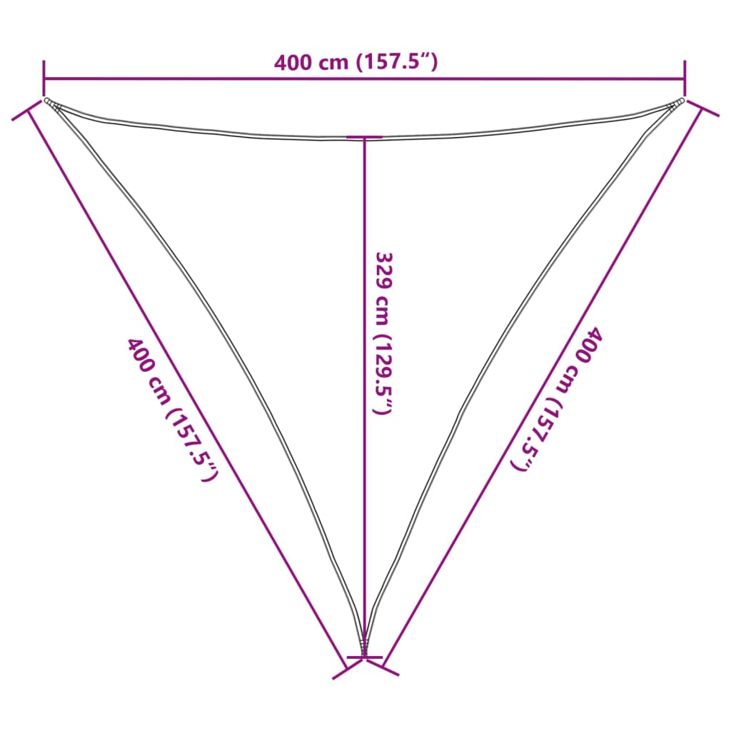 Para-sol estilo vela 160 g/m² 4x4x4 m PEAD verde-escuro