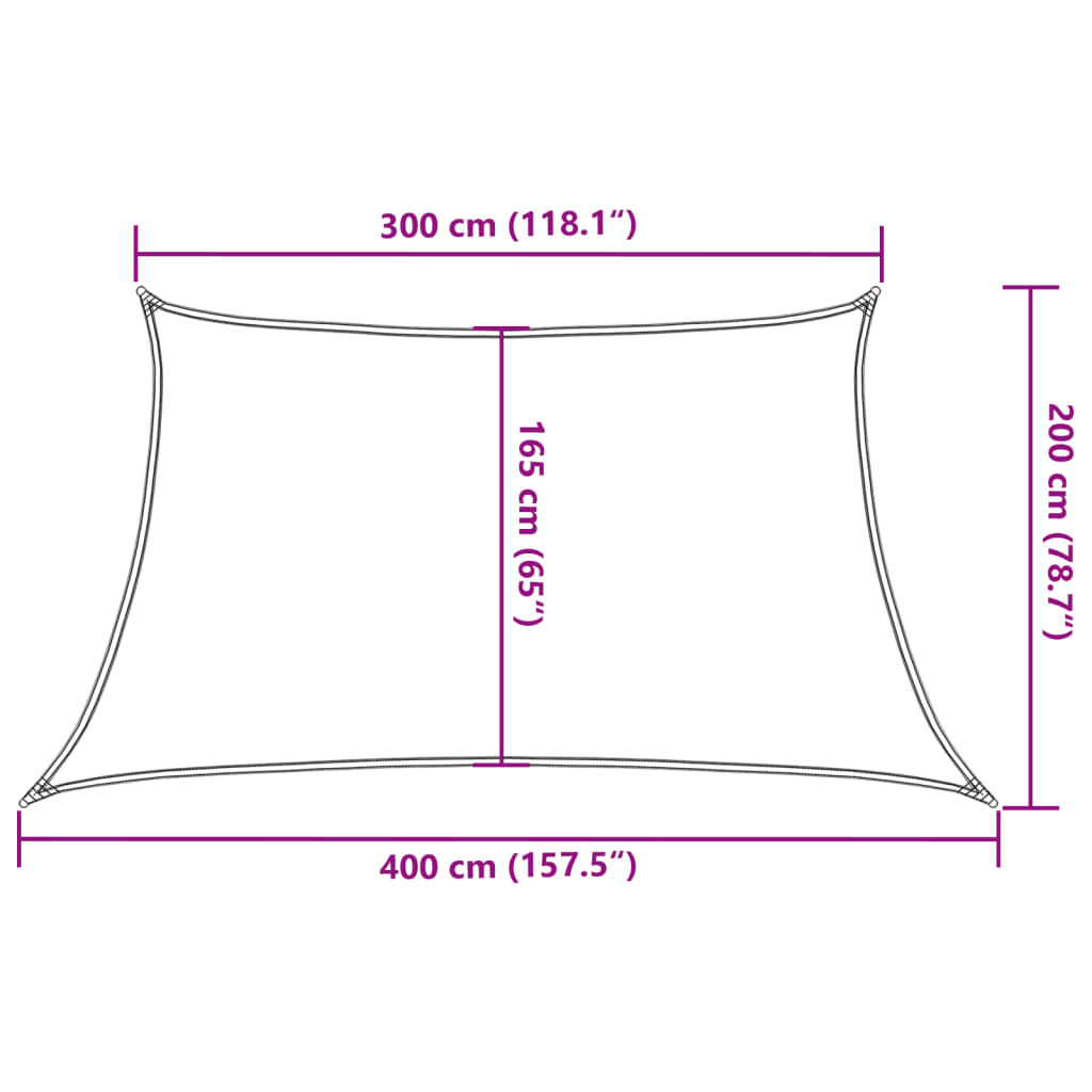 Para-sol estilo vela 160 g/m² 3/4x2 m PEAD verde-escuro