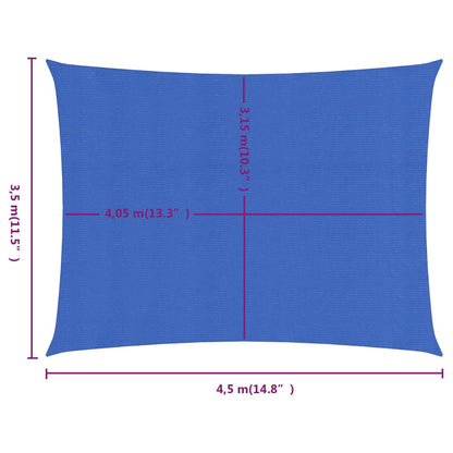 Para-sol estilo vela retangular 160 g/m² 3,5x4,5 m PEAD azul