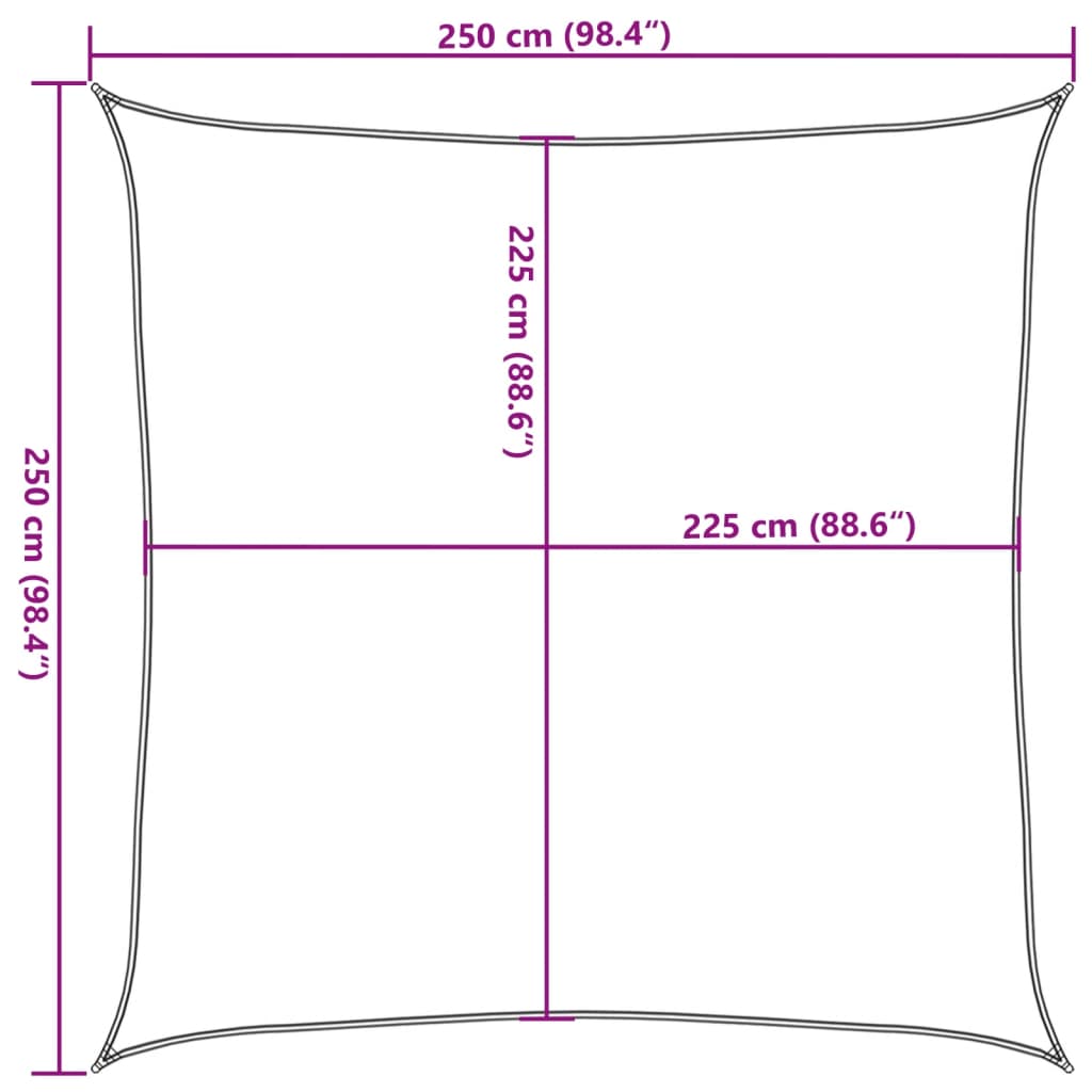 Para-sol estilo vela 160 g/m² 2,5x2,5 m PEAD amarelo