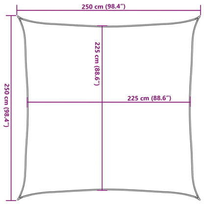 Para-sol estilo vela 160 g/m² 2,5x2,5 m PEAD amarelo