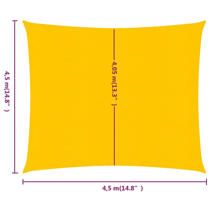 Para-sol estilo vela quadrado 160 g/m² 4,5x4,5 m PEAD amarelo