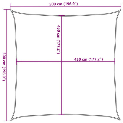 Para-sol estilo vela quadrado 160 g/m² 5x5 m PEAD amarelo