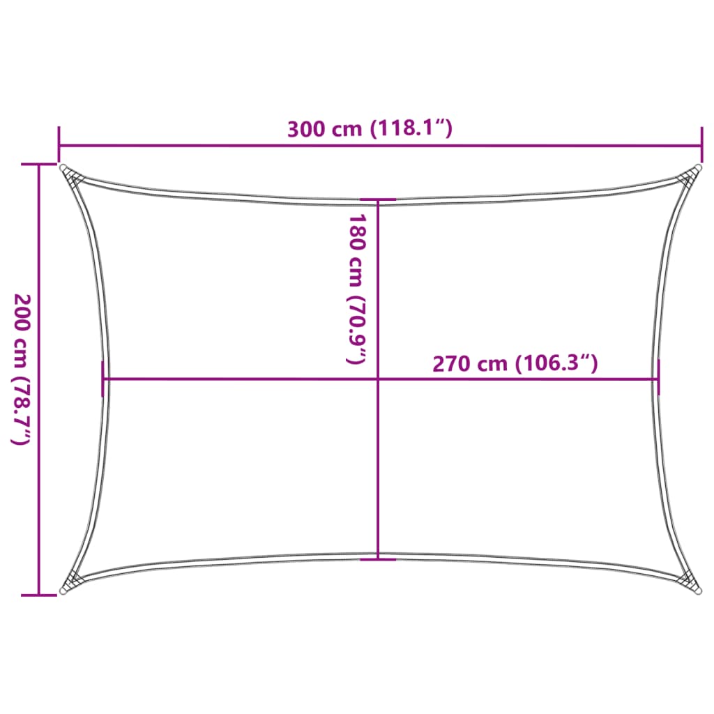 Para-sol estilo vela retangular 160 g/m² 2x3 m PEAD amarelo