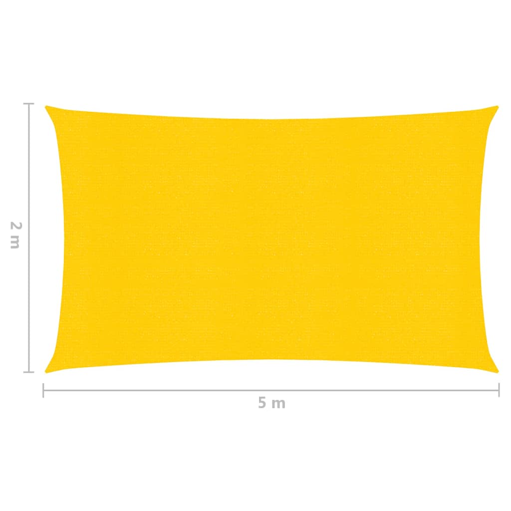 Para-sol estilo vela 160 g/m² 2x5 m PEAD amarelo