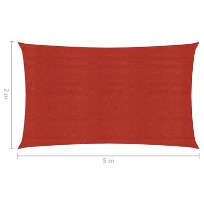 Para-sol estilo vela 160 g/m² 2x5 m PEAD vermelho