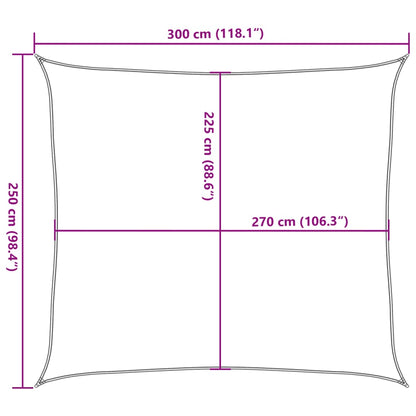 Para-sol estilo vela 160 g/m² 2,5x3 m PEAD vermelho