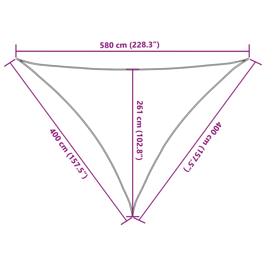 Para-sol estilo vela 160 g/m² 4x4x5,8 m PEAD vermelho