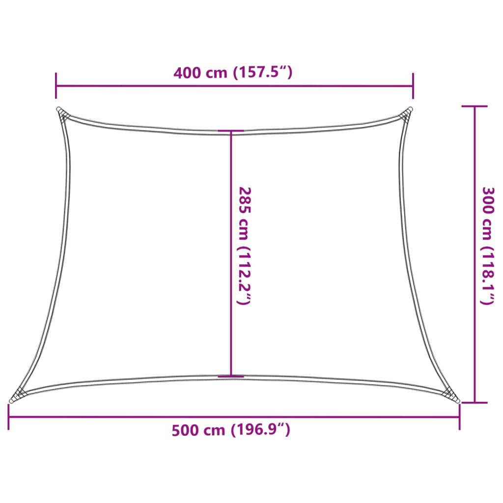 Para-sol estilo vela 160 g/m² 4/5x3 m PEAD vermelho