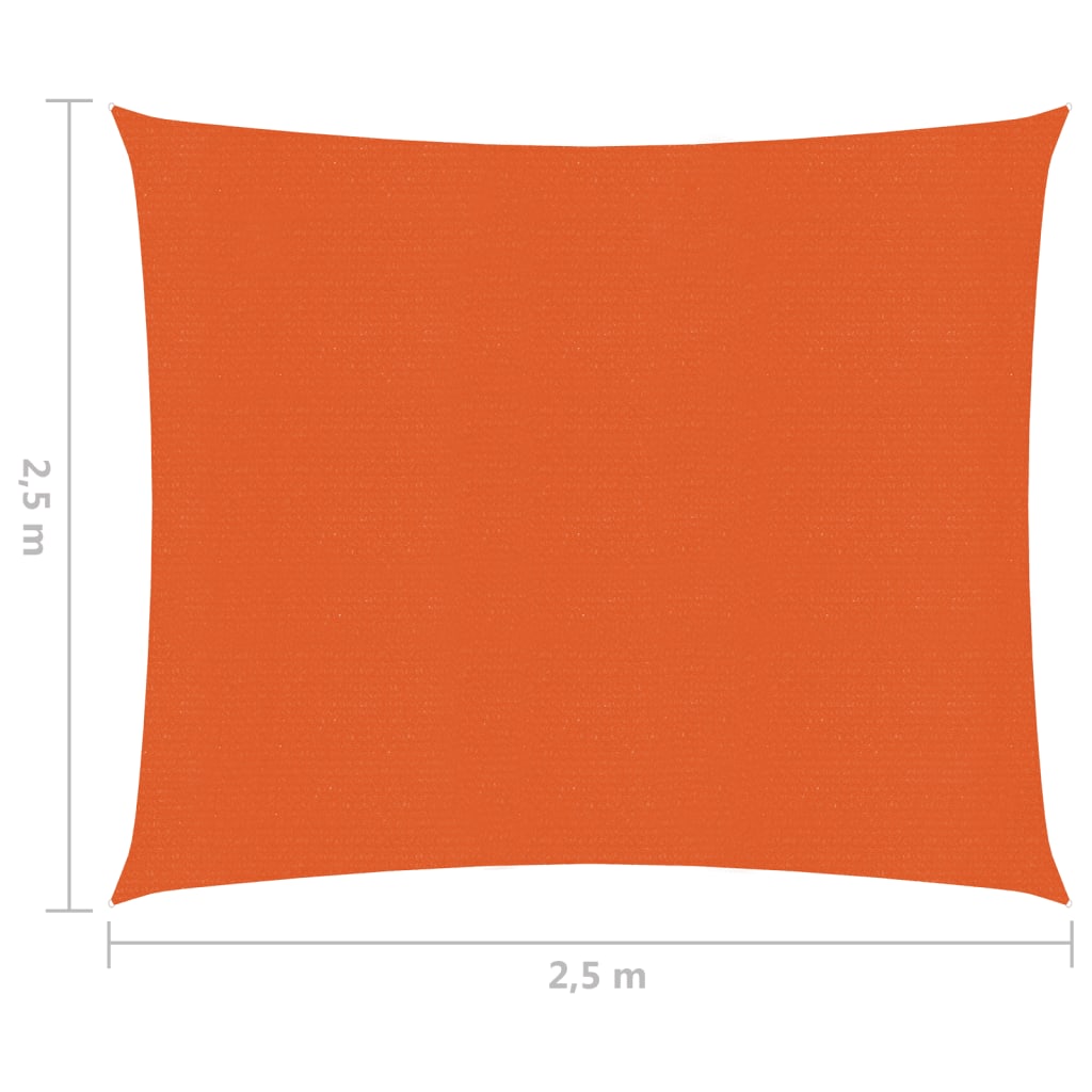 Para-sol estilo vela 160 g/m² 2,5x2,5 m PEAD laranja