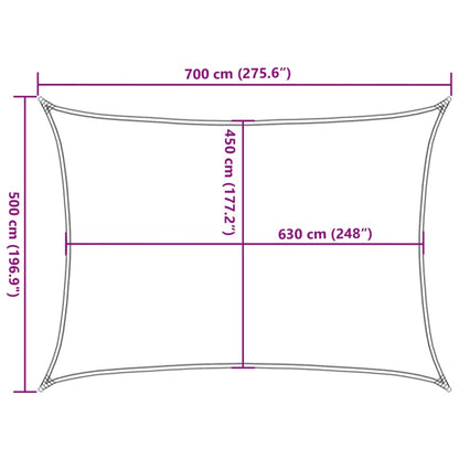 Para-sol estilo vela retangular 160 g/m² 5x7 m PEAD laranja