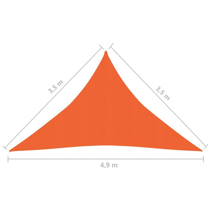 Para-sol estilo vela 160 g/m² 3,5x3,5x4,9 m PEAD laranja