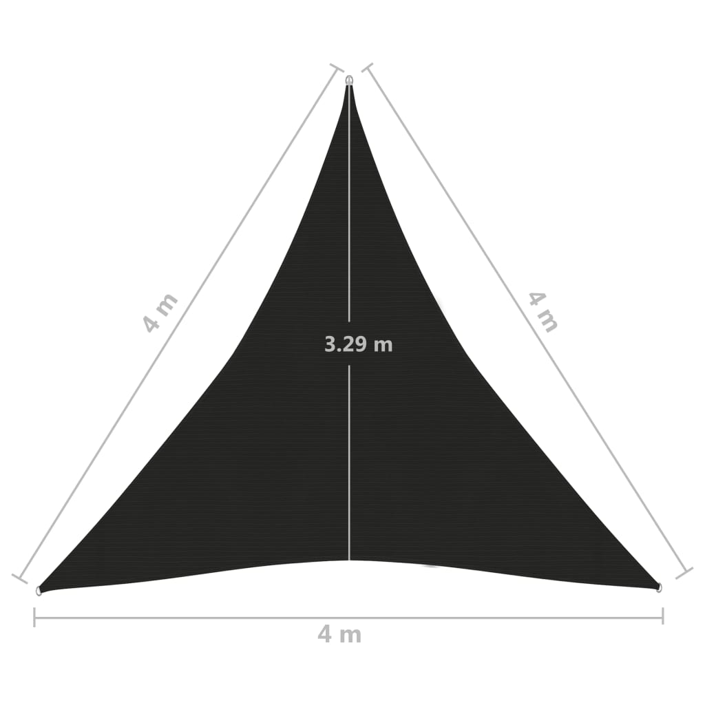 Para-sol estilo vela 160 g/m² 4x4x4m PEAD preto