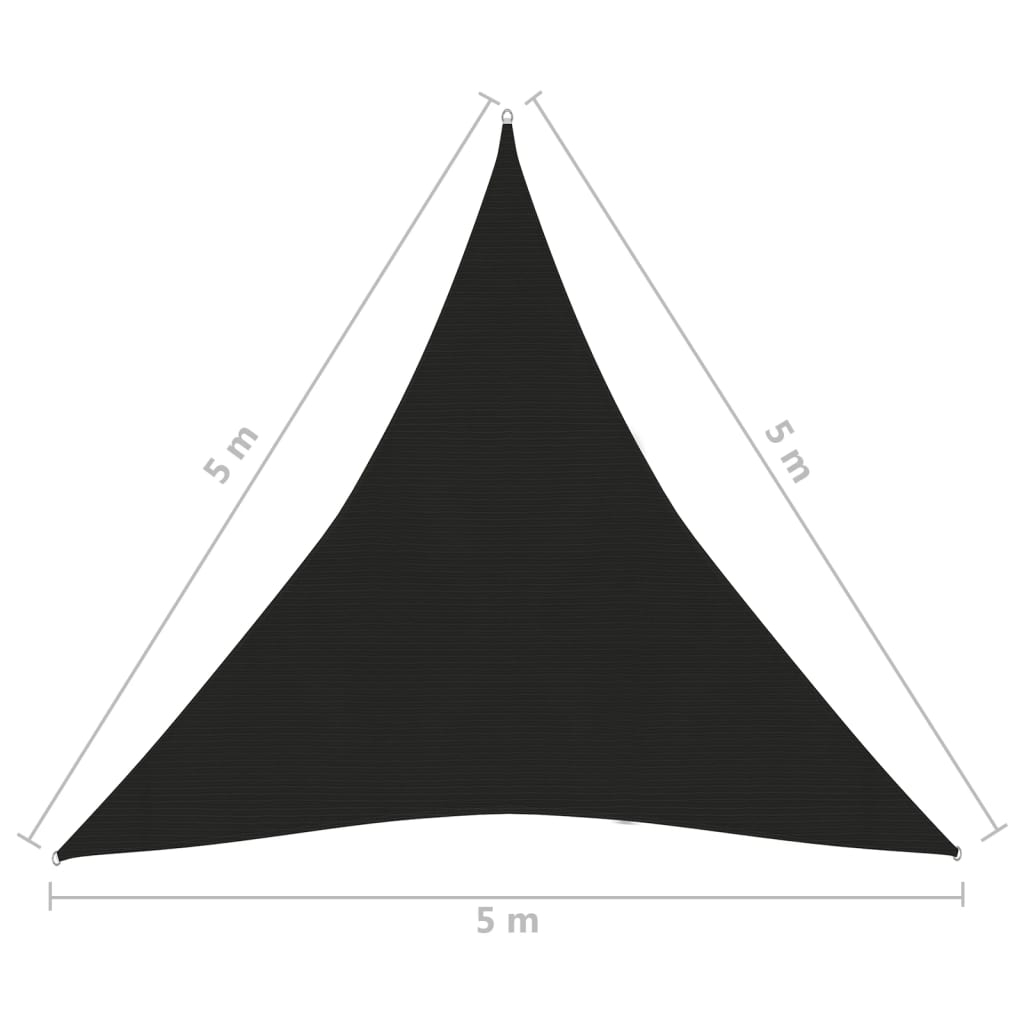 Para-sol estilo vela 160 g/m² 5x5x5 m PEAD preto