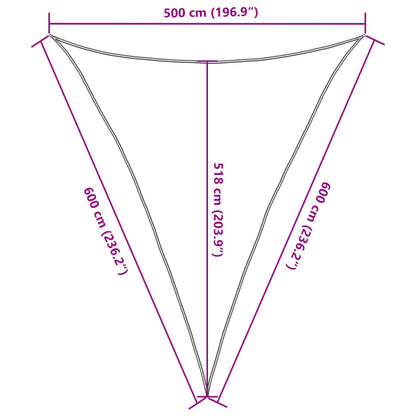 Para-sol estilo vela 160 g/m² 5x6x6 m PEAD preto