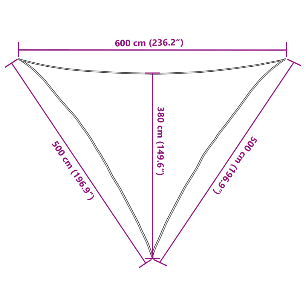 Para-sol estilo vela 160 g/m² 5x5x6 m PEAD preto