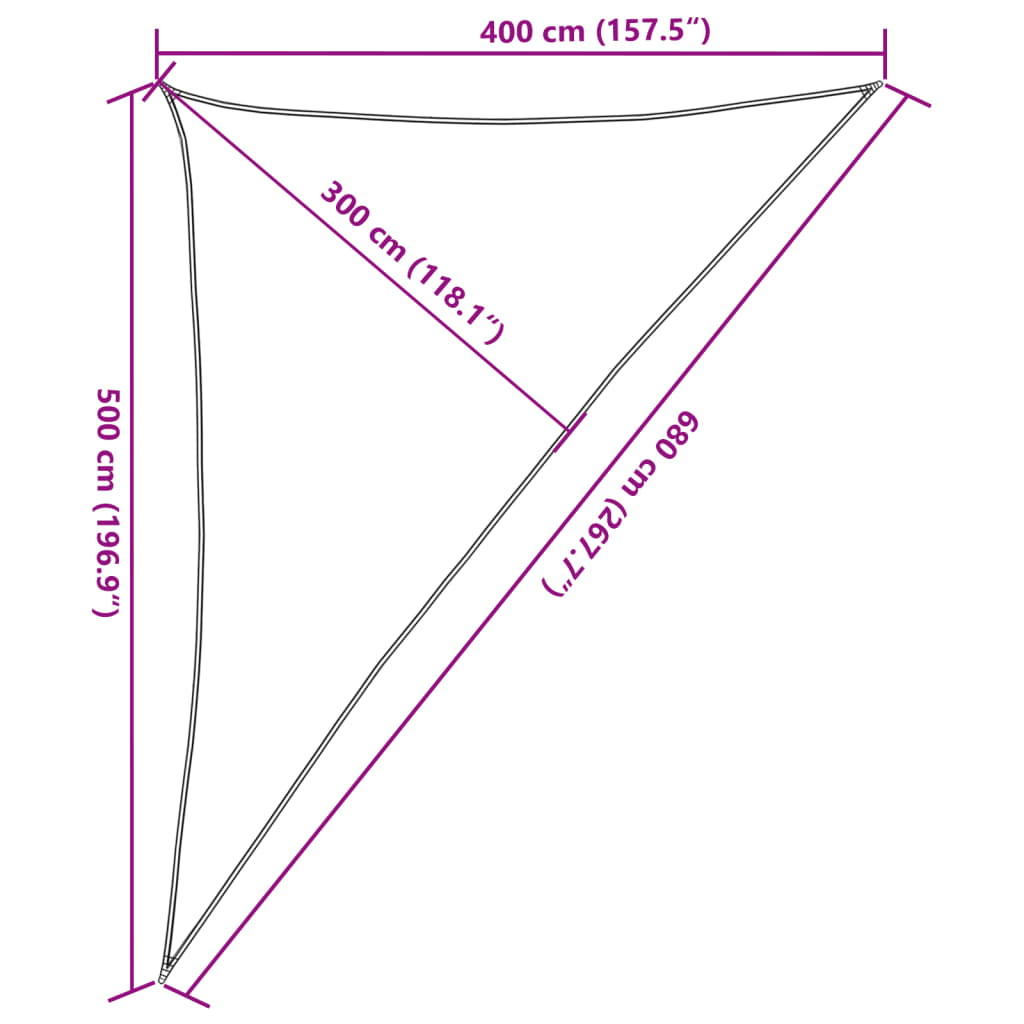 Para-sol estilo vela 160 g/m² 4x5x6,8 m PEAD preto