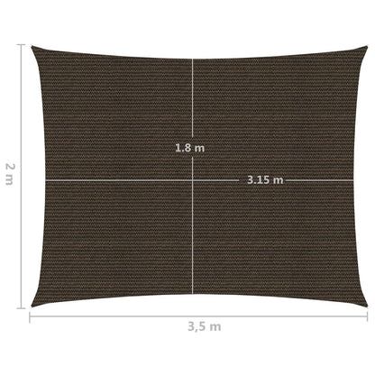 Para-sol estilo vela 160 g/m² 2x3,5 m PEAD castanho