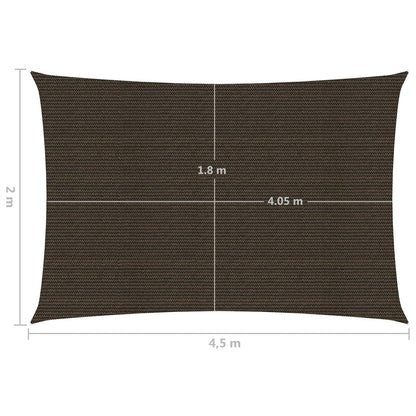 Para-sol estilo vela 160 g/m² 2x4,5 m PEAD castanho