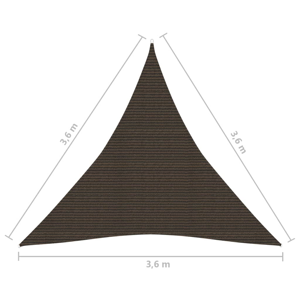 Para-sol estilo vela 160 g/m² 3,6x3,6x3,6 m PEAD preto