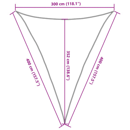 Para-sol estilo vela 160 g/m² 3x4x4m PEAD castanho