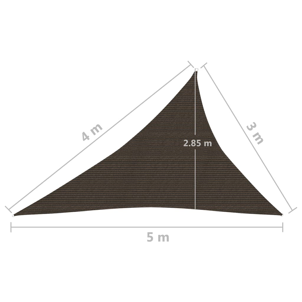 Para-sol estilo vela 160 g/m² 3x4x5 m PEAD castanho