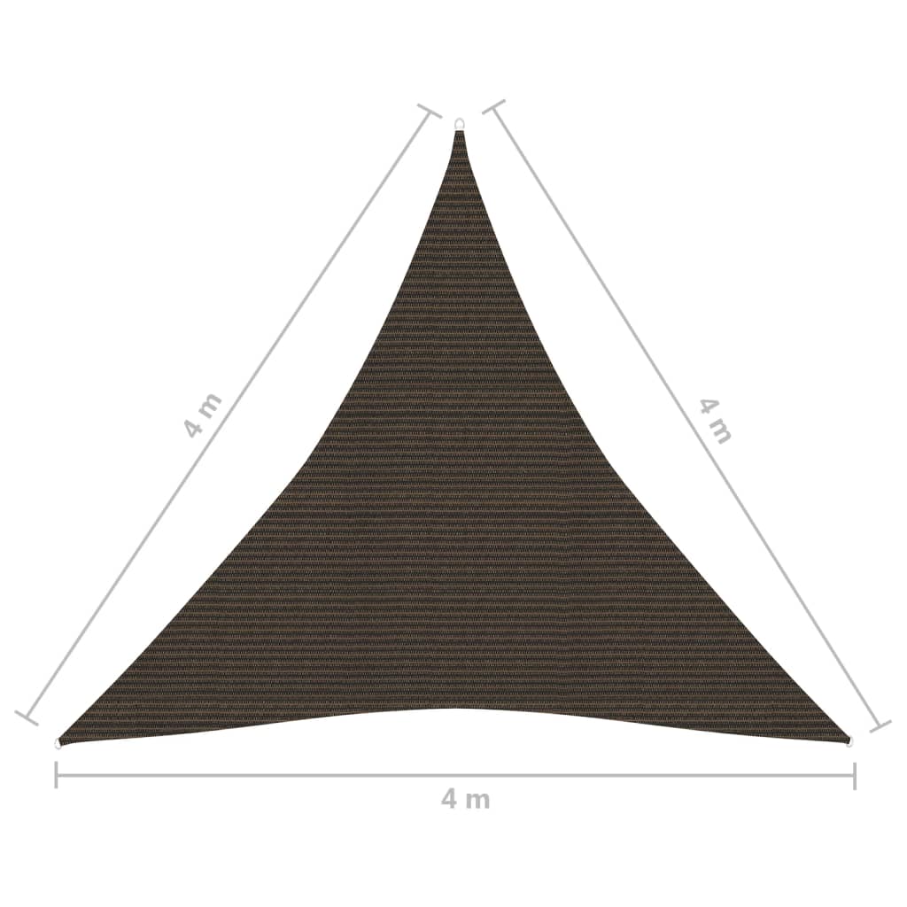 Para-sol estilo vela 160 g/m² 4x4x4 m PEAD castanho