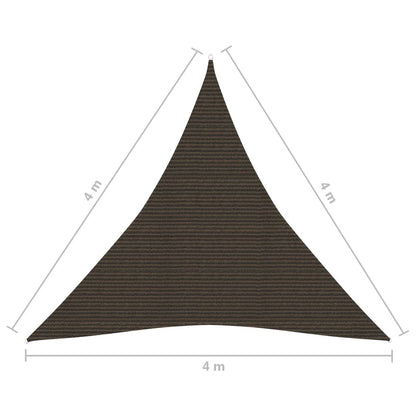 Para-sol estilo vela 160 g/m² 4x4x4 m PEAD castanho