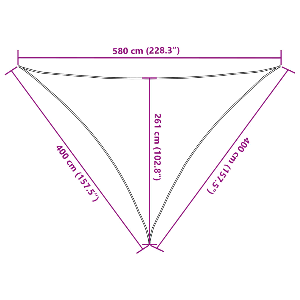 Para-sol estilo vela 160 g/m² 4x4x5,8 m PEAD castanho