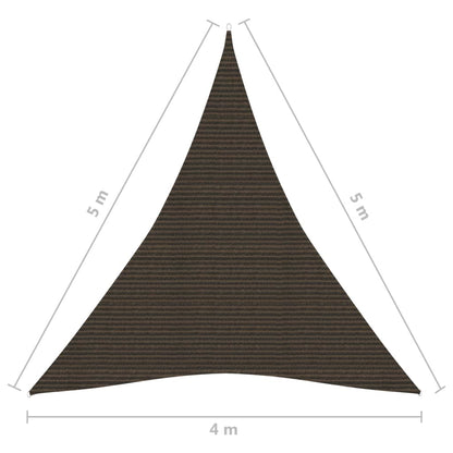 Para-sol estilo vela 160 g/m² 4x5x5 m PEAD castanho