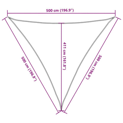 Para-sol estilo vela 160 g/m² 5x5x5 m PEAD castanho