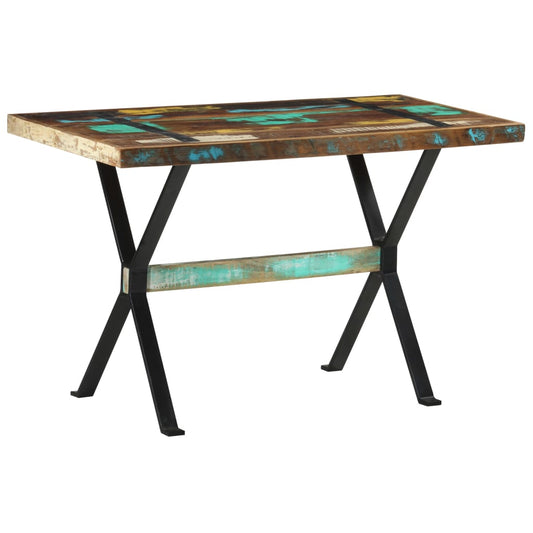 Mesa de jantar 120x60x76 cm madeira recuperada maciça