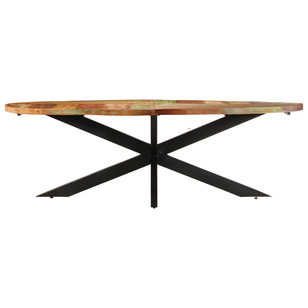 Mesa de jantar 240x100x75 cm madeira recuperada maciça