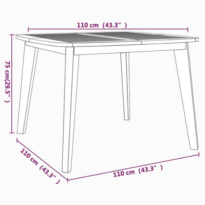 Mesa de jardim 110x110x75 cm madeira de acácia maciça