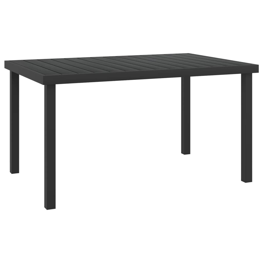 Mesa de jardim 140x90x74 cm alumínio e WPC preto