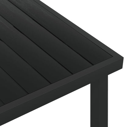 Mesa de jardim 140x90x74 cm alumínio e WPC preto