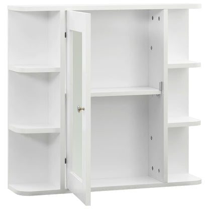 Armário espelhado para casa de banho 66x17x63 cm MDF branco