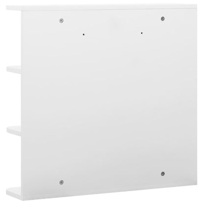 Armário espelhado para casa de banho 66x17x63 cm MDF branco