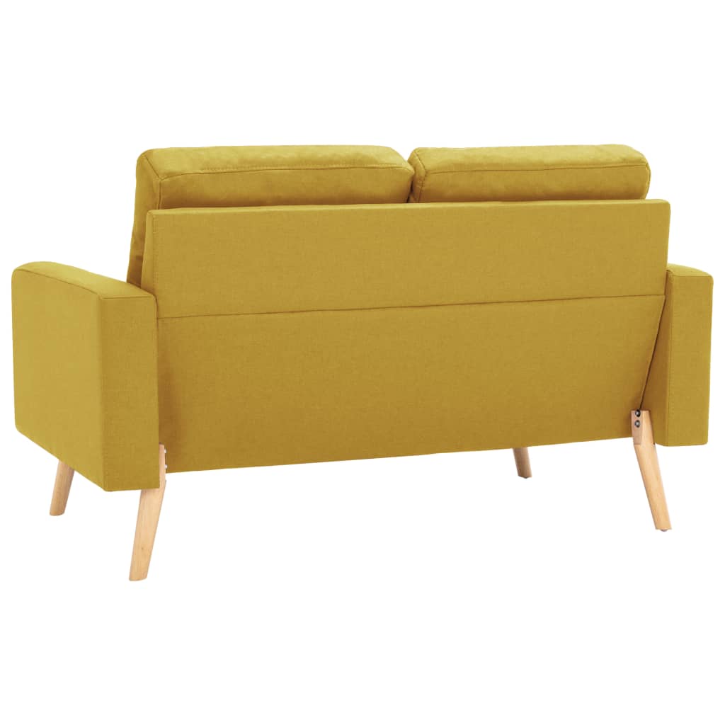 2 pcs conjunto de sofás tecido amarelo