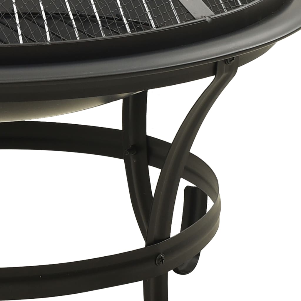 Braseira e barbecue 2-em-1 com atiçador 56x56x49 cm aço