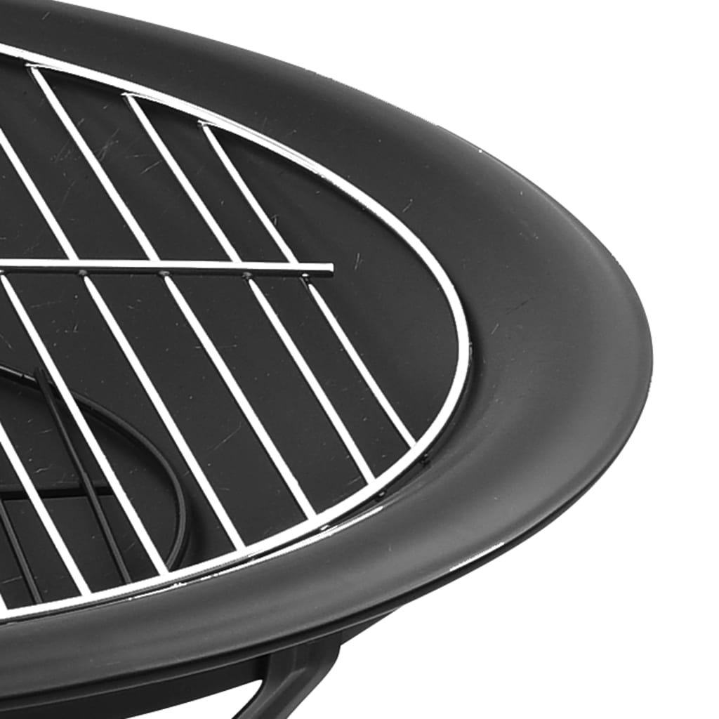 Braseira e barbecue 2-em-1 com atiçador 56x56x49 cm aço