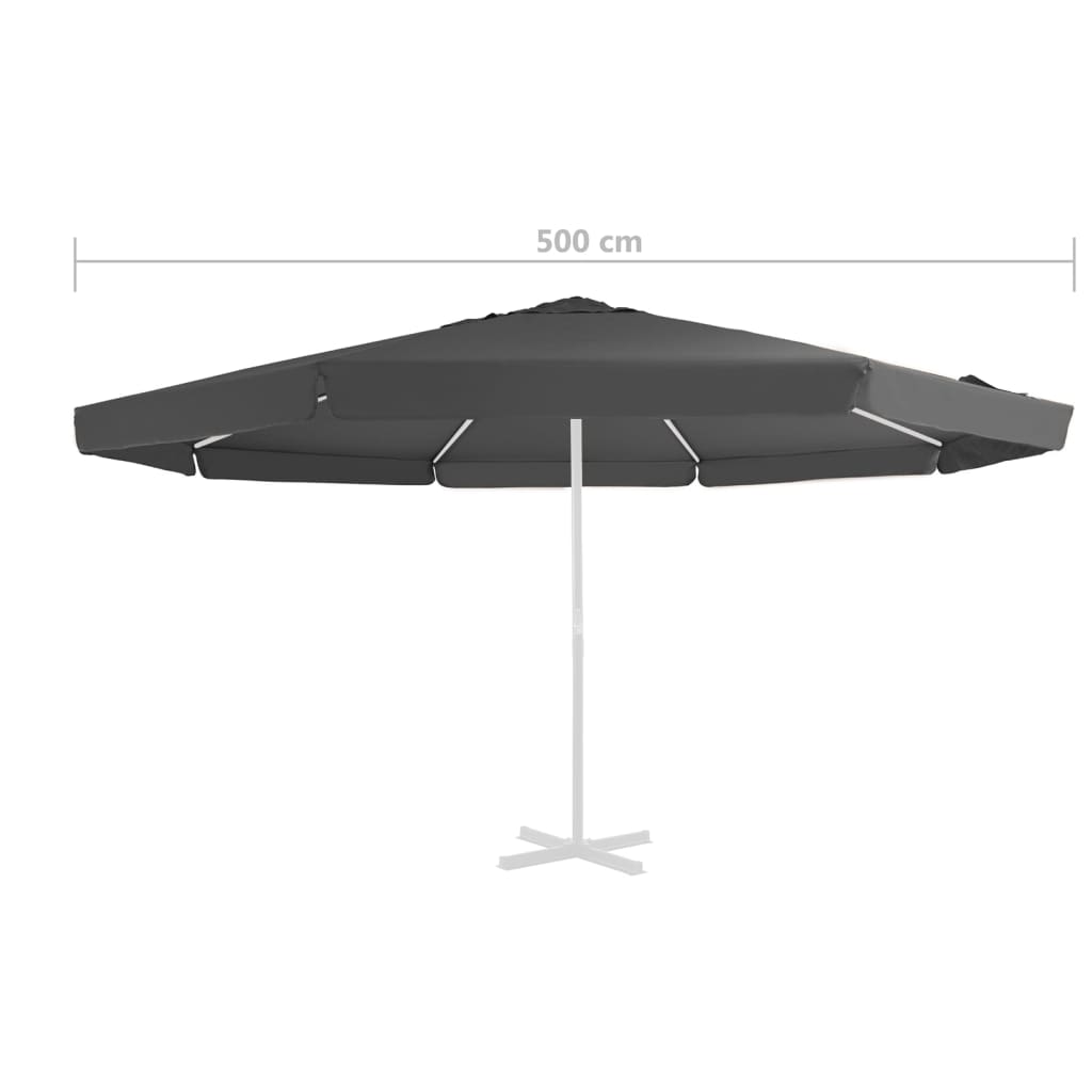 Tecido de substituição p/ guarda-sol exterior 500 cm antracite