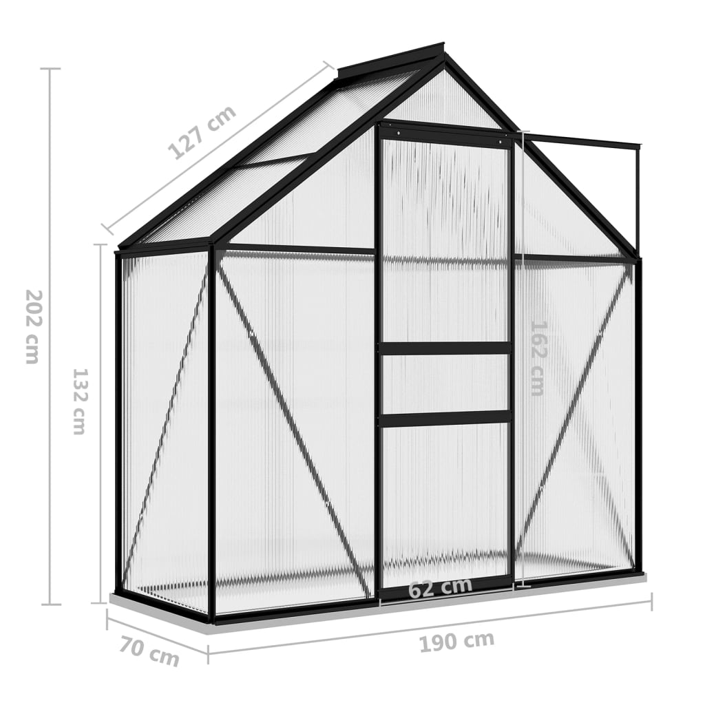 Estufa 1,33 m² alumínio antracite