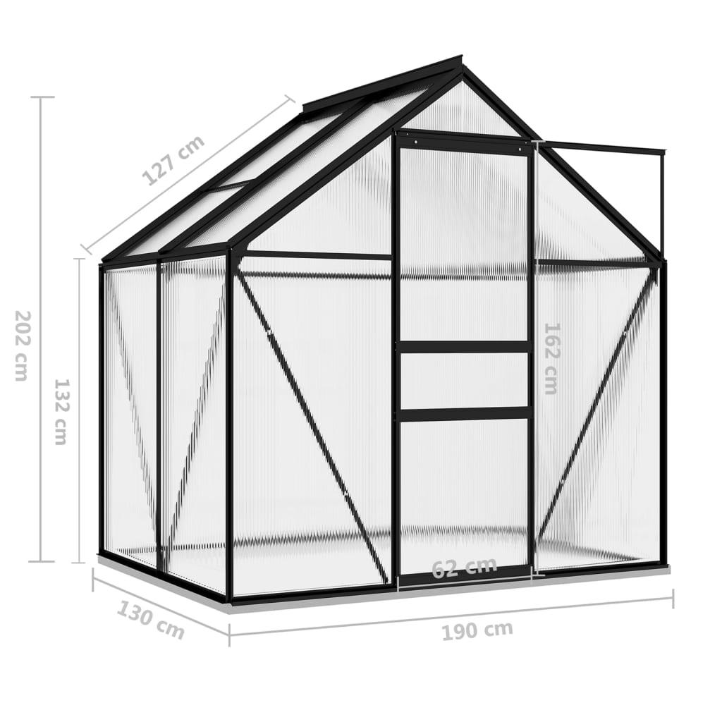 Estufa 2,47 m² alumínio antracite