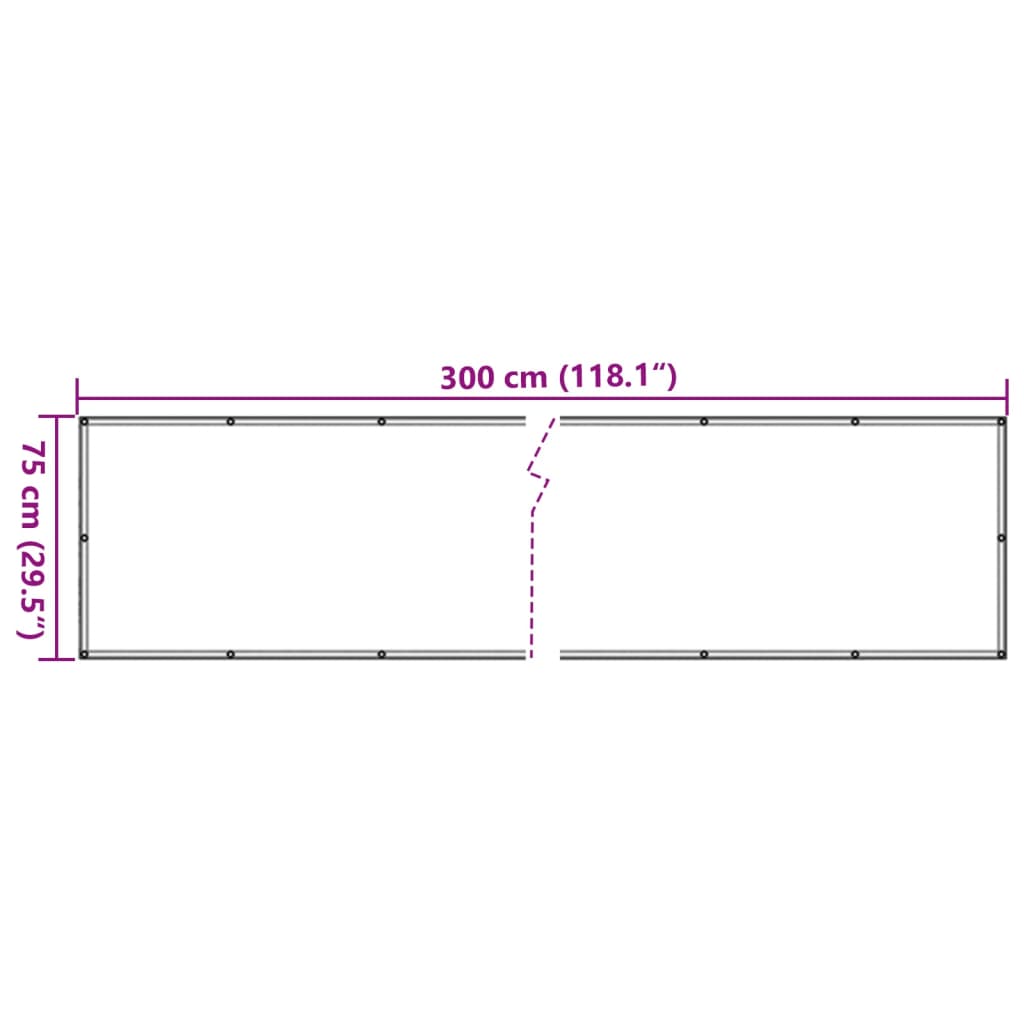 Tela de varanda 75x300 cm tecido Oxford antracite