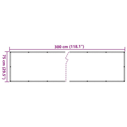 Tela de varanda 75x300 cm tecido Oxford antracite